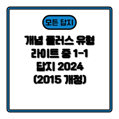 개념플러스유형 라이트 1-1 답지 (2015개정)